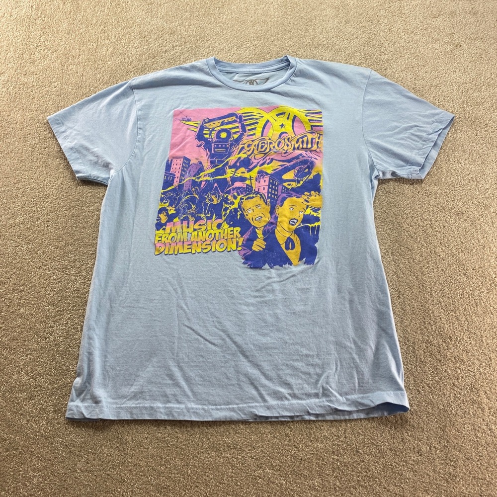 Aerosmith Shirt Mens Large Blue Music‎ From Another Dimension Graphic Tee